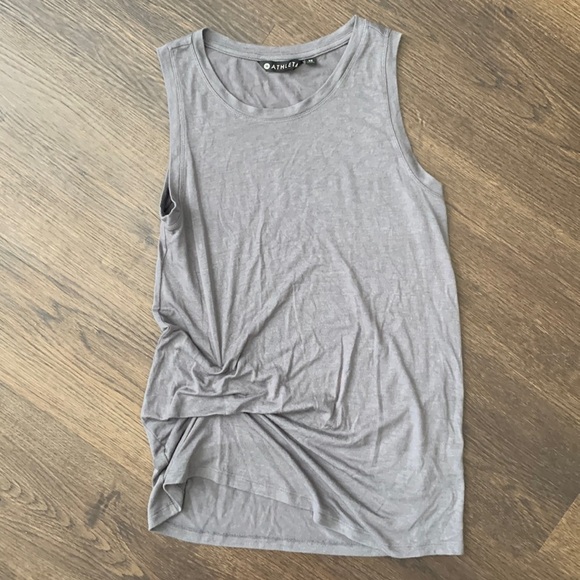 Athleta Tops - Athleta gray side ruched tank top size XS